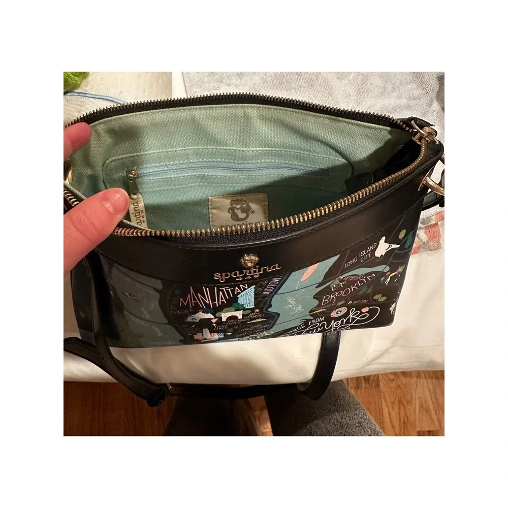Spartina 449 New York City Map Crossbody Bag NYC Zip